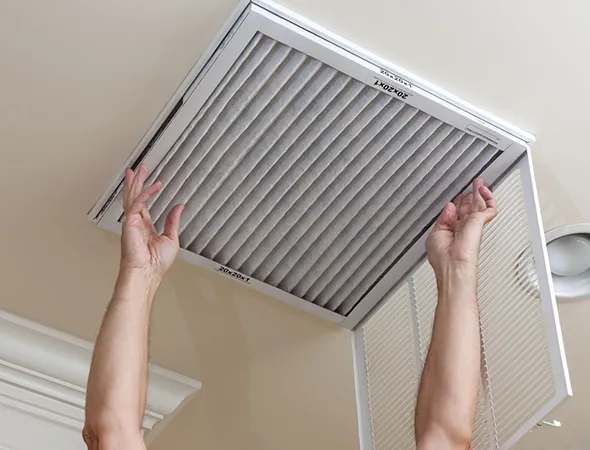 Collierville home receiving expert residential air vent cleaning for better indoor air and less dust buildup.