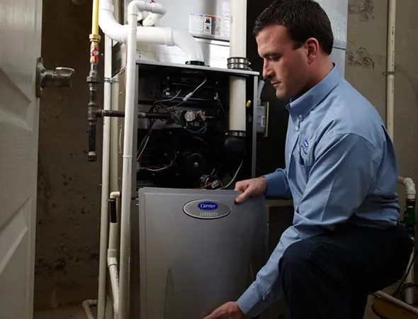 New furnace unit installed and running smoothly in a Germantown home with custom-fit solutions.
